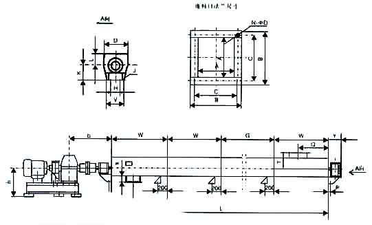 水平管式螺旋輸送機 管式螺旋輸送機安裝結(jié)構(gòu)